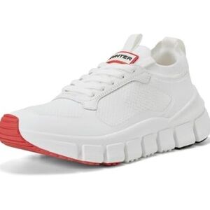 Hunter White and Red Athletic Shoes